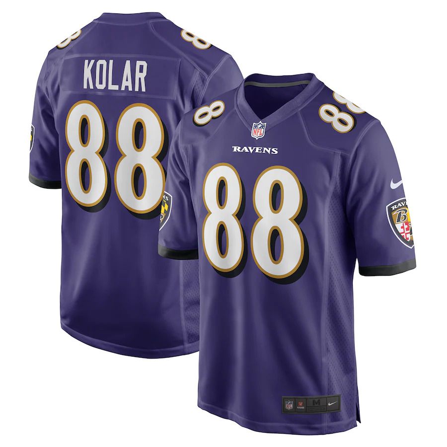 Men Baltimore Ravens #88 Charlie Kolar Nike Purple Player Game NFL Jersey